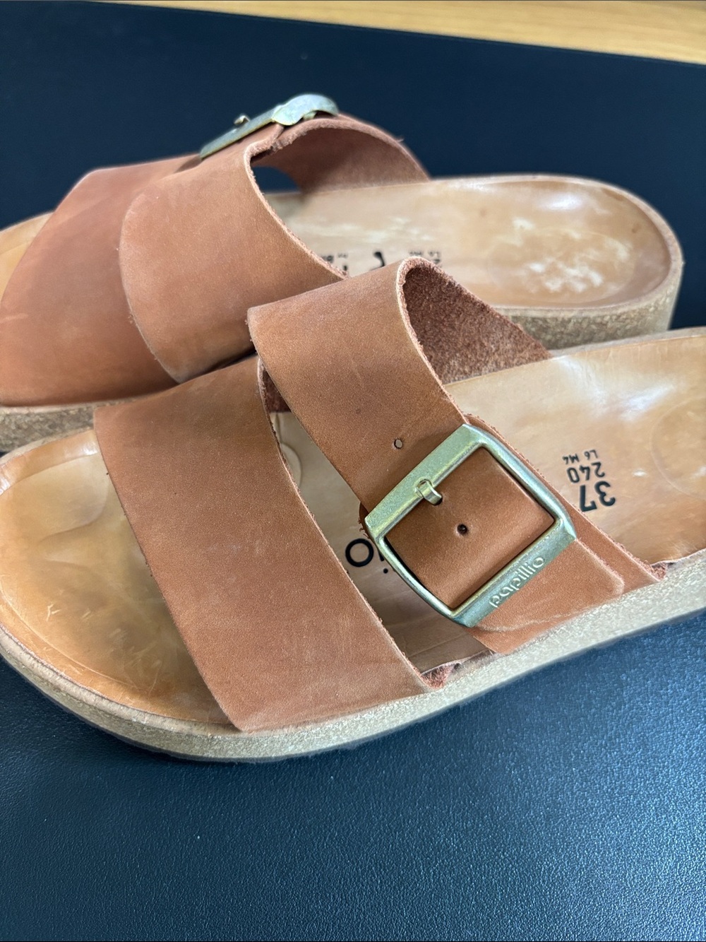 Birkenstock Papillio Cognac Single-Buckle Leather Slide - Picture 7 of 8